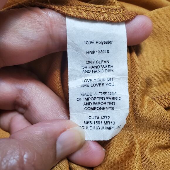 Show Me Your Mumu Med Mini Jumpsuit Mustard Yellow Lace Overlay Bohemian Chic - Picture 11 of 12